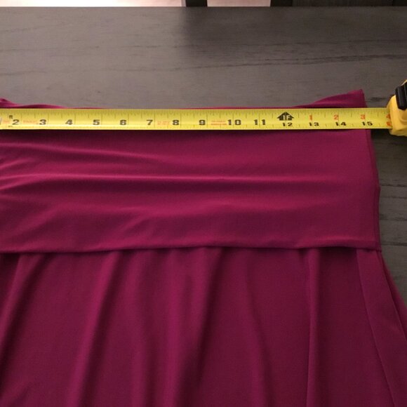 Curations Caravan Maxi Skirt Magenta Fold Over Waist Stretch L  Boho Gypsy Glam - Picture 5 of 6